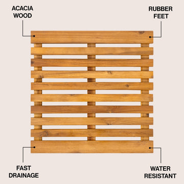 Paige Modern Classic Acacia Wood Slat Mat